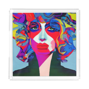 Abstract Female Acrylic Tray
