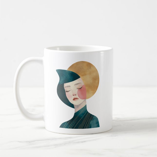 Abstract Female Design - Lady In Blue Mug (Left)