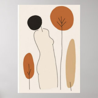 Abstract Female Line Art Wall Print | Minimalist