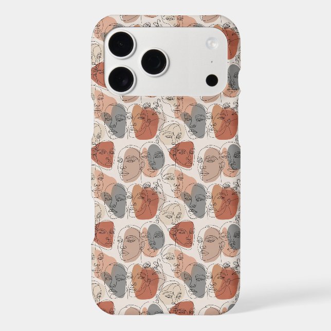 Abstract Feminine Face Pattern Case-Mate iPhone Case (Back)