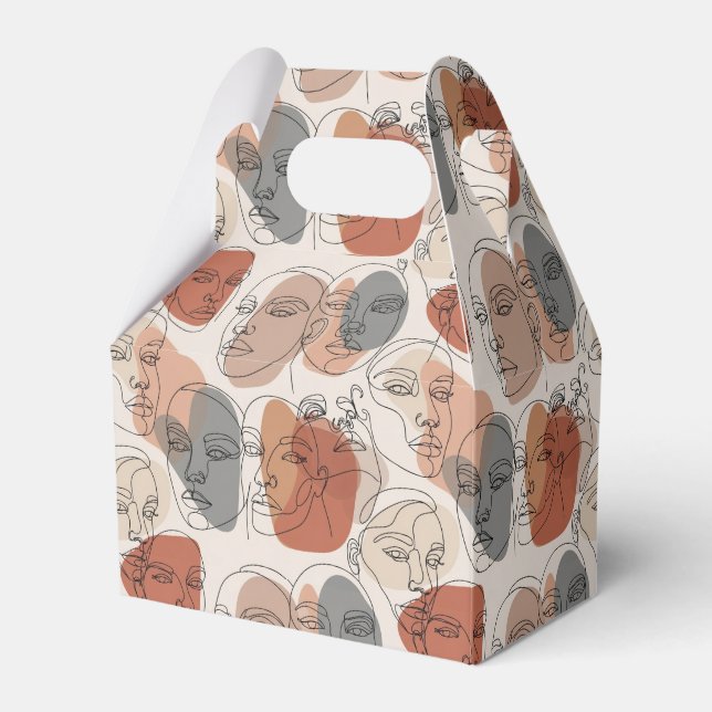 Abstract Feminine Face Pattern Favor Boxes (Front Side)