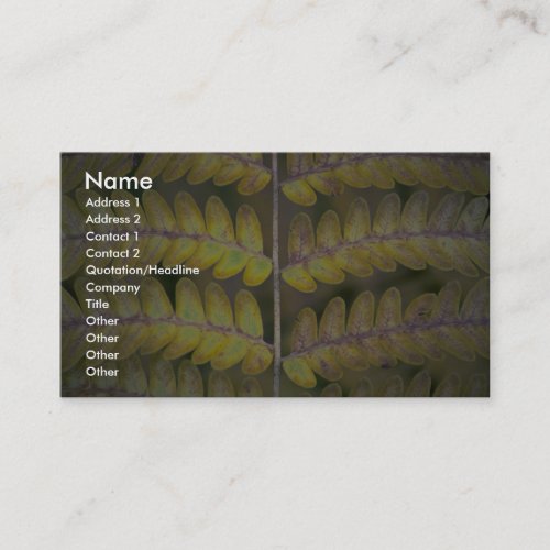 Abstract Fern detail Business Cards