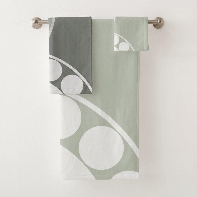 Abstract Fern Frond - Neutral Colored - Towel Set (Insitu)