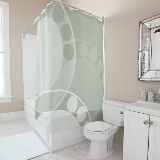 Abstract Fern Frond - Neutral - Shower Curtain (In Situ)