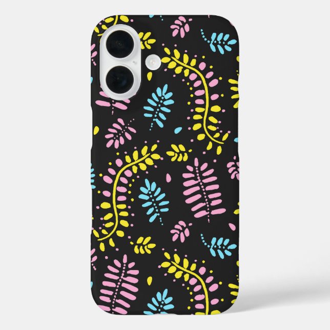 Abstract Fern Leaves-Bold Colors Case-Mate iPhone Case (Back)
