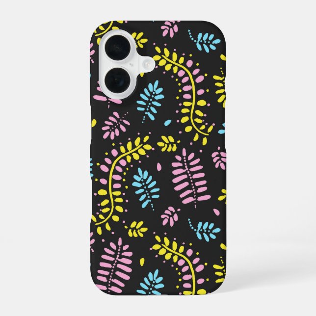 Abstract Fern Leaves-Bold Colors Iphone Case (Back)