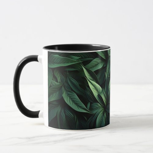 Abstract fern leaves pattern mug