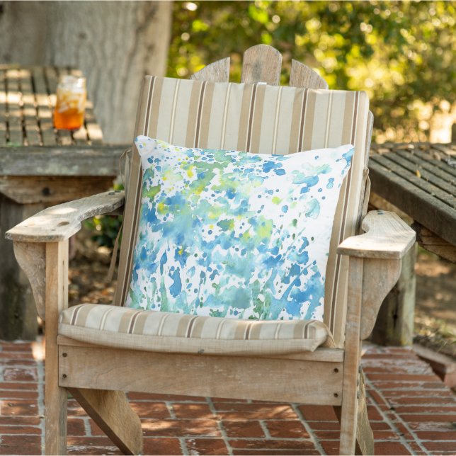 Abstract Field of Flowers Throw Pillow (Chair)