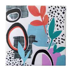Abstract Field Trip Ceramic Tile