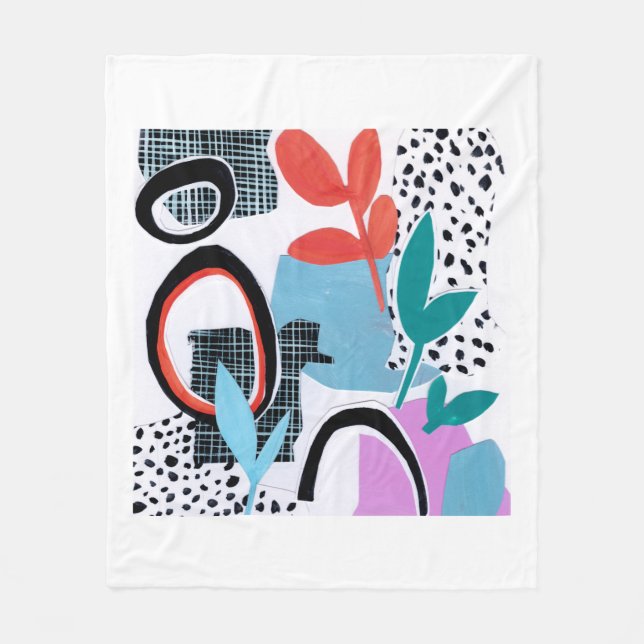 Abstract Field Trip Fleece Blanket (Front)