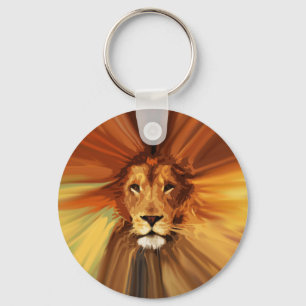 Abstract Fierce Lion Keychain