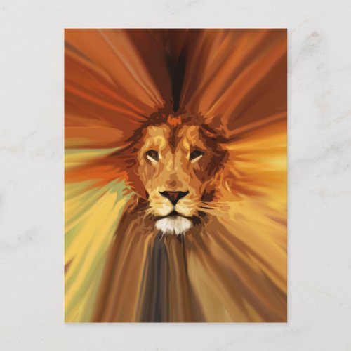 Abstract Fierce Lion Postcard