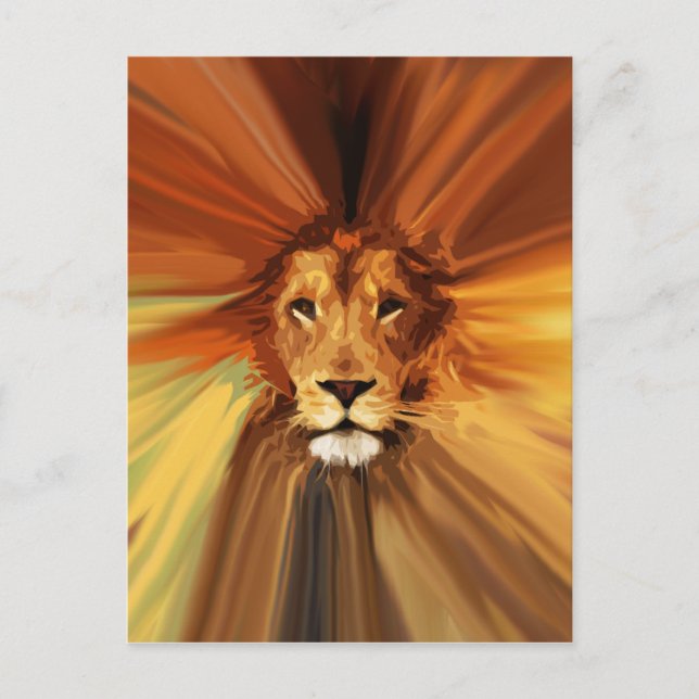 Abstract Fierce Lion Postcard (Front)