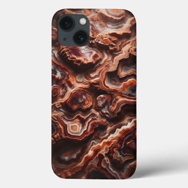Abstract Fiery Agate Layered Phone Case - Earthy (Back)