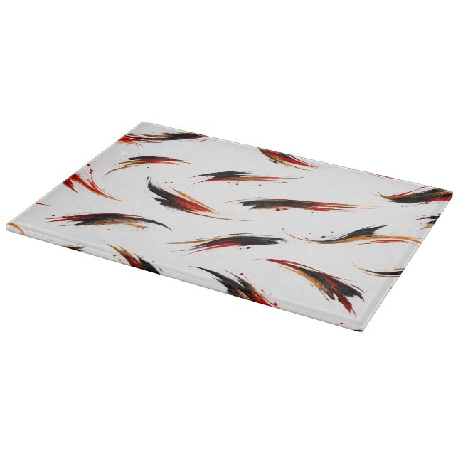 Abstract Fiery Brush Strokes Pattern Cutting Board (Corner)