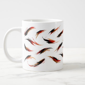 Abstract Fiery Brush Strokes Pattern Giant Coffee Mug