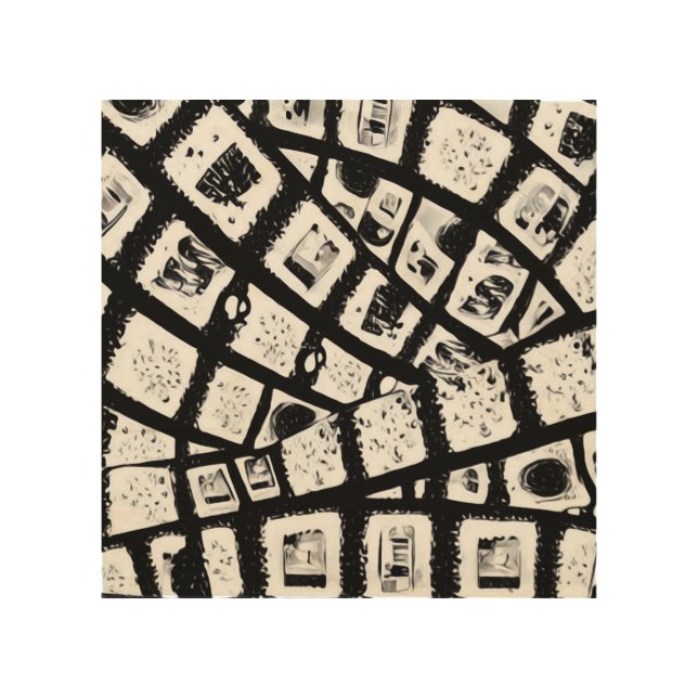 Abstract Film Strips Collage Wood Wall Art (Front)