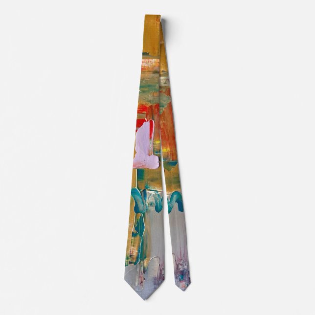 Abstract Fine Art Tie with Gold & Silver (Front)