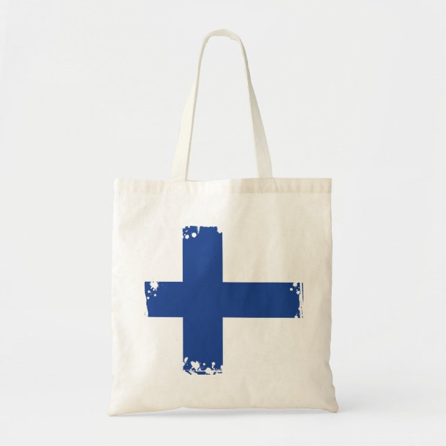 Abstract Finland Flag, Finnish Colors Tote Bag (Front)