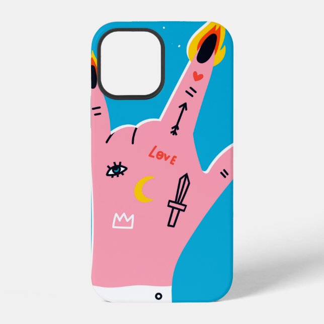 Abstract fire fingers iphone case (Back)