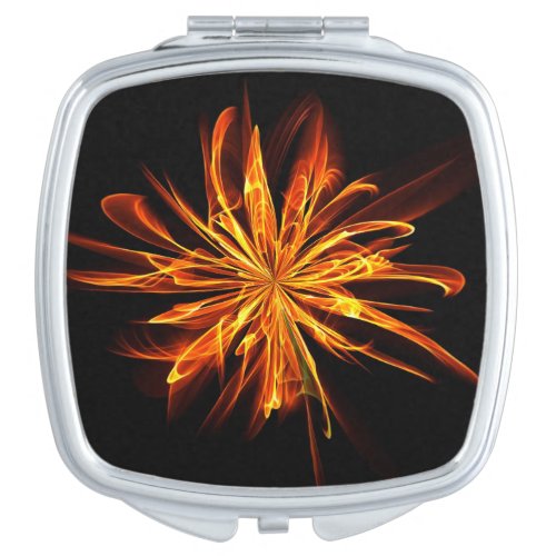 Abstract Fire Flower Compact Mirror