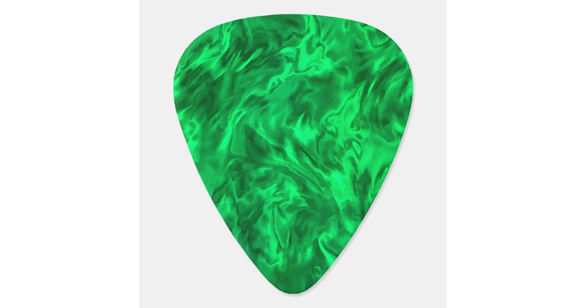 Abstract Fire Green Guitar Pick Zazzle