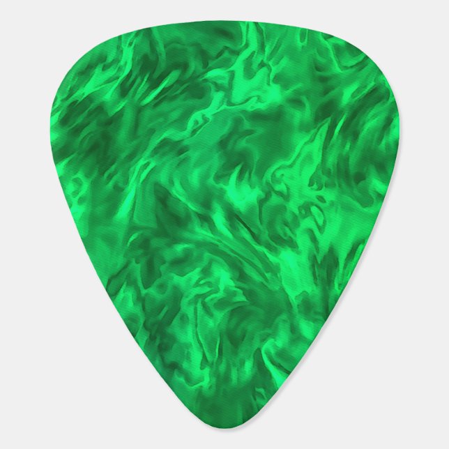 Abstract Fire Green Guitar Pick (Back)