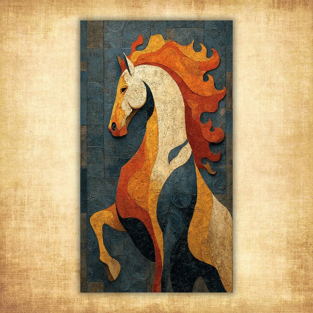 Abstract Fire Horse – Modern Equine Art Design Poster (Abstract Fire Horse – Modern Equine Art Design Poster)