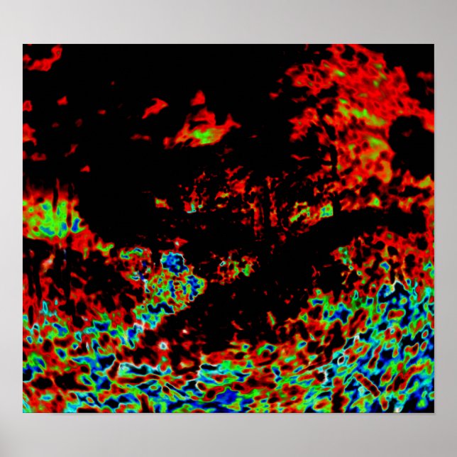 Abstract Fire in a Forest Poster (Front)