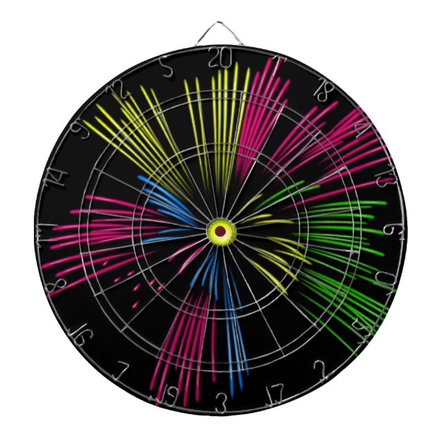 Abstract Fireworks Explosion Dart Board (Front)