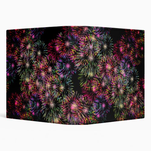 Abstract Fireworks Pattern  3 Ring Binder