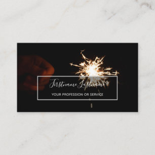 Abstract fireworks rain long exposure sparkler business card