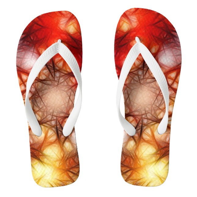 Abstract Fireworks Stars Background-34944 Flip Flops (Footbed)