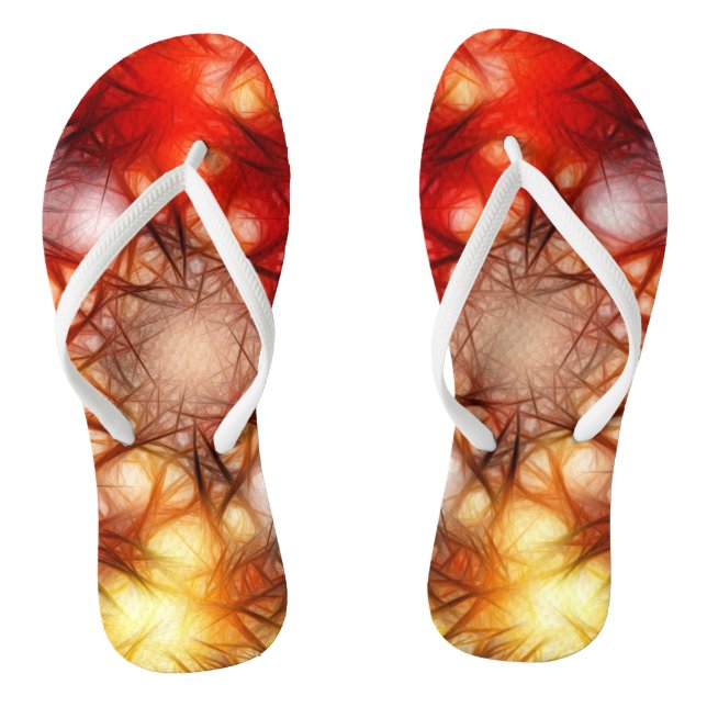 Abstract Fireworks Stars Background-34944 Flip Flops (Footbed)