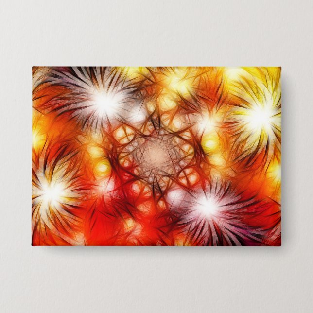 Abstract Fireworks Stars Background Button (Front)