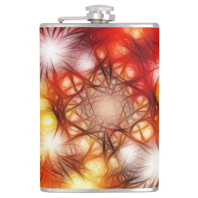 Abstract Fireworks Stars Background Flask (Front)