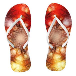 Abstract Fireworks Stars Background Flip Flops