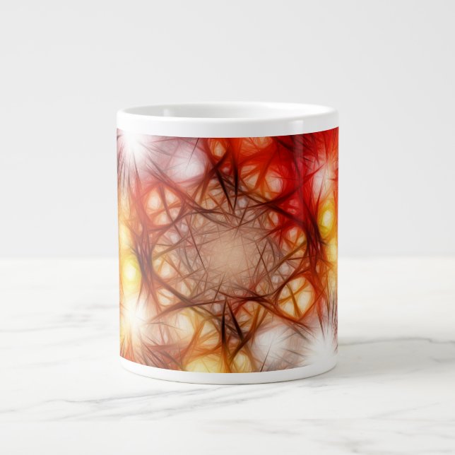 Abstract Fireworks Stars Background Giant Coffee Mug (Front)