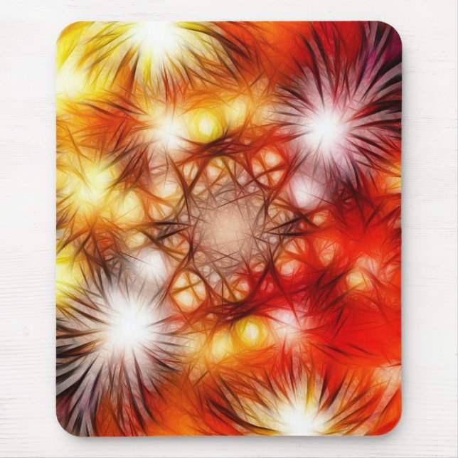 Abstract Fireworks Stars Background Mouse Pad (Front)