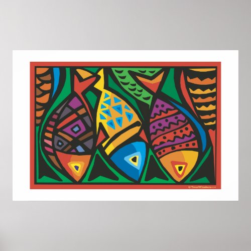 Abstract Fish Art Design Poster