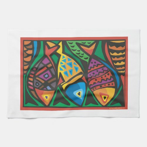 Abstract Fish Art Design Towel