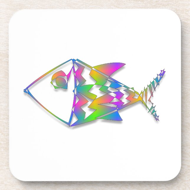 Abstract Fish Beverage Coaster (Front)