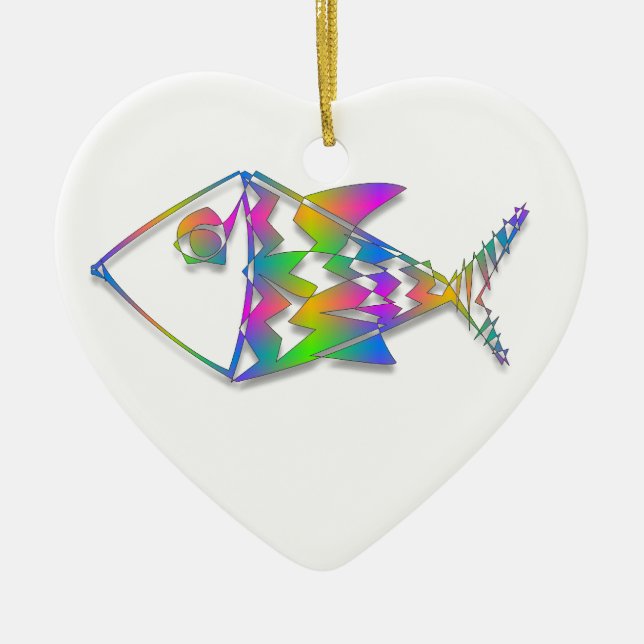 Abstract Fish Ceramic Ornament (Front)