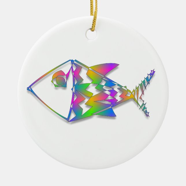 Abstract Fish Ceramic Ornament (Front)