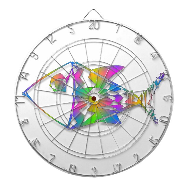 Abstract Fish Dartboard With Darts (Front)