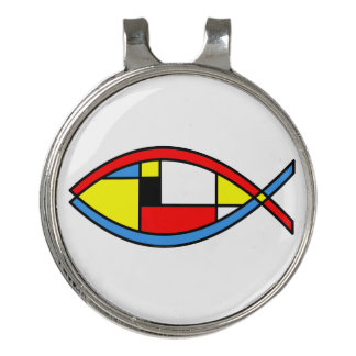Abstract Fish Golf Hat Clip