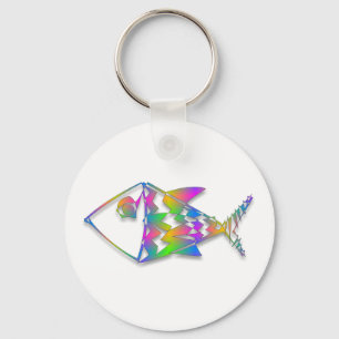 Abstract Fish Keychain