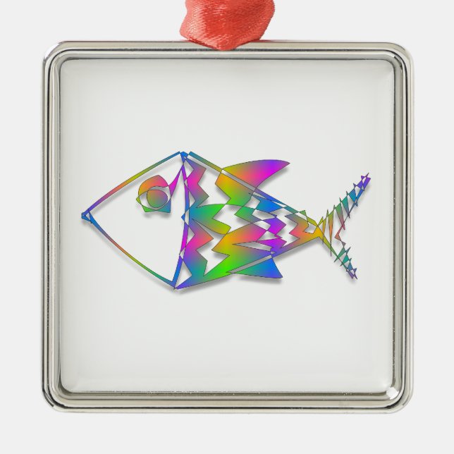 Abstract Fish Metal Ornament (Front)