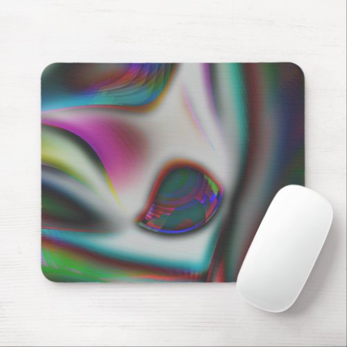 abstract fish mouth with psychedelic to soft blur  mouse pad