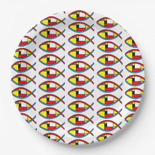Abstract Fish Paper Plates